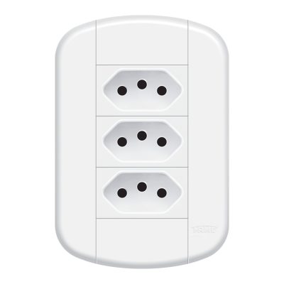 3 Tomadas 2P+T 10A/250V~ - Blanc Mais