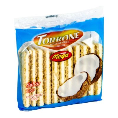 Torrone com Waffer recheio sabor Coco - 150g